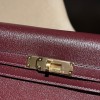 Chevre 0G/Rouge Sellier HERMES Kelly Elan 