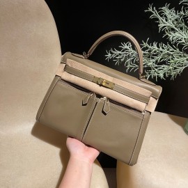 swift 18/Étoupe Grey Full Handmade エルメス Kelly Lakis32 Hermes 