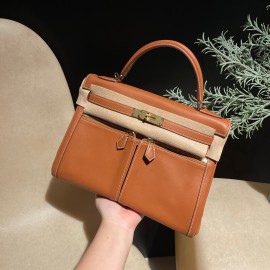 2WAY swift 37 /Gold  Full Handmade エルメス Kelly Lakis32 Hermes 