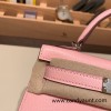 Hermes kelly20 chevre 19cm 3Q /Rose Sakura Silver Hardware Full Handmade kellymini-037