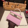 Hermes kelly20 epsom19cm X9 /Mauve Sylvestre &10 /Craie Silver Hardware Full Handmade kellymini-055