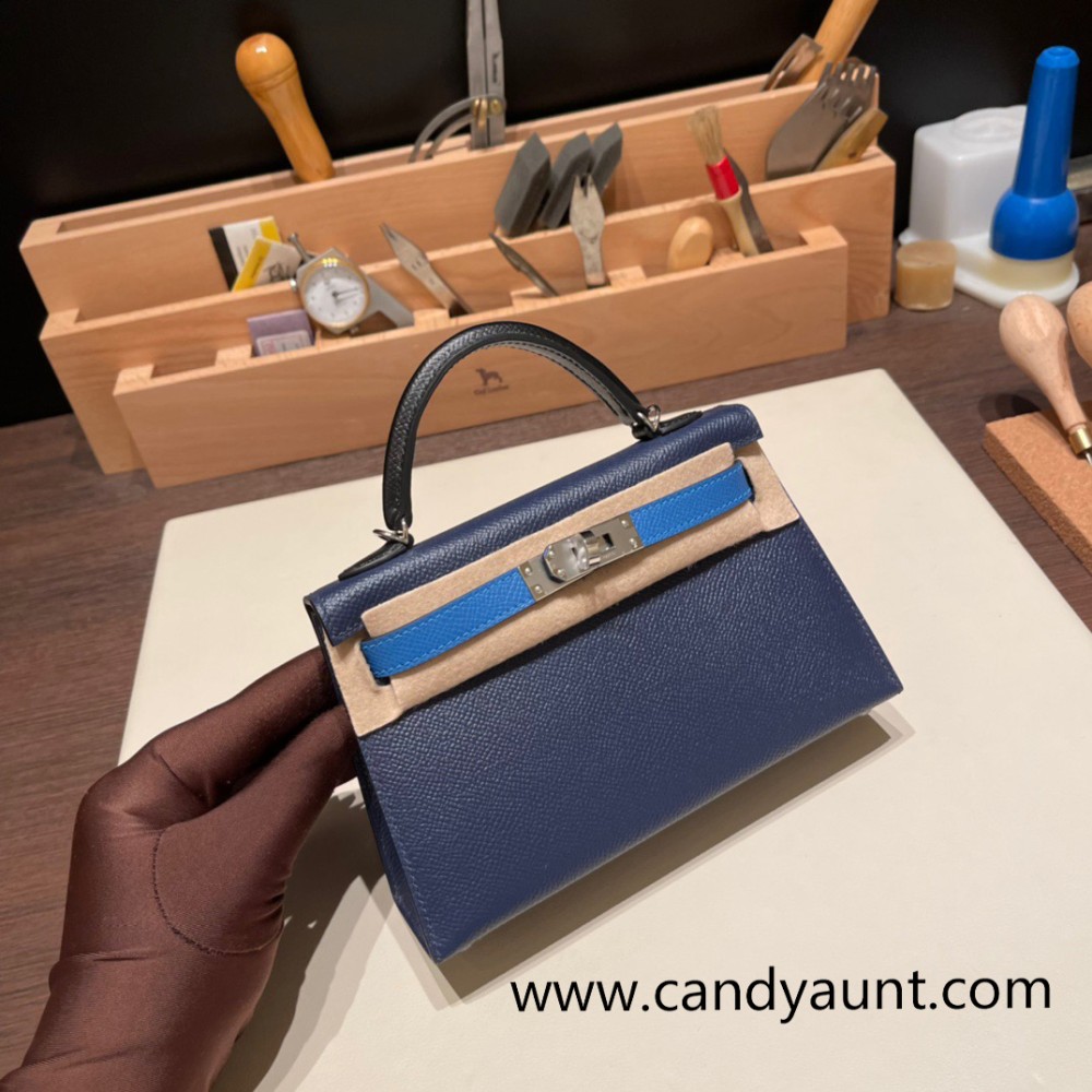 Hermes kelly20 epsom19cm 37 /Gold& S2/ Trench Silver Hardware  Full Handmade kellymini-069