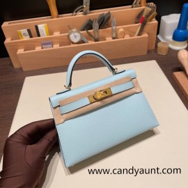 Hermes kelly20 epsom19cm 0L/ Gris Meyer Gold Hardware  Full Handmade kellymini-076