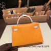 Hermes kelly20 epsom19cm Silver Hardware 89/ Black (Noir) Full Handmade kellymini-078