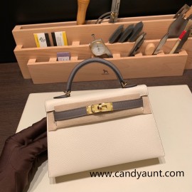 Hermes kelly20 epsom19cm 8W /Rose Azalee Gold Hardware  Full Handmade kellymini-081