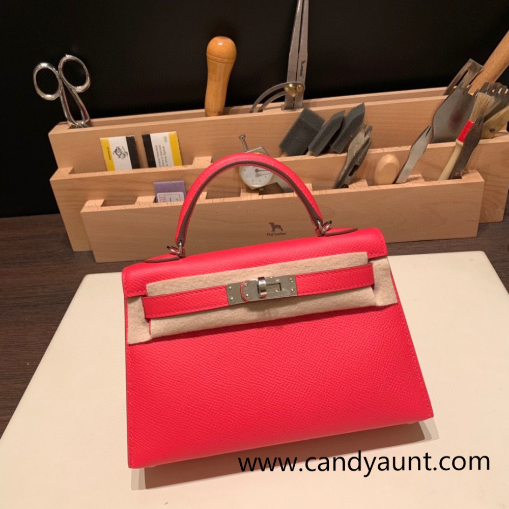 Hermes kelly20 epsom19cm 10 /Craie & 8F/Etain Gold Hardware  Full Handmade kellymini-083
