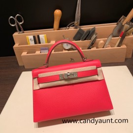 Hermes kelly20 epsom19cm 10 /Craie & 8F/Etain Gold Hardware  Full Handmade kellymini-083