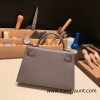 Hermes kelly20 epsom19cm Silver Hardware 18 /Étoupe Grey Silver Hardware Full Handmade kellymini-089