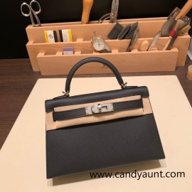 Hermes kelly20 epsom19cm 8F /Etain Gold Hardware Full Handmade kellymini-091