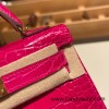 Hermes kelly20 Alligateor Crocodile 19cm 4G /Brulee Gold Hardware Full Handmade kellymini-097