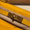Hermes kelly20 Alligateor Crocodile 19cm J5 /Rose Scheherazade Gold Hardware Full Handmade kellymini-098