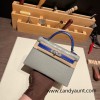 Hermes kelly20 Alligateor 2H/Kraft Gold Hardware Full Handmade kellymini-100