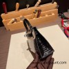 Hermes kelly20 Alligateor 80/ Pearl Grey& 7T /Blue Electric Silver Hardware Full Handmade kellymini-101