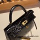 Hermes kelly20 Alligateor 89 /Black (Noir) Gold Hardware Full Handmade kellymini-103