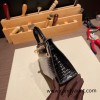 Hermes kelly20 Alligateor 89/ Black (Noir) Silver Hardware Full Handmade kellymini-102