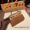 Hermes kelly20 Alligateor 89 /Black (Noir) Gold Hardware Full Handmade kellymini-103