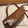 Hermes kelly20 Alligateor 89 /Black (Noir) Gold Hardware Full Handmade kellymini-103