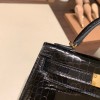 Hermes kelly20 Alligateor crocodile 24/Tabac Camel Gold Hardware Full Handmade kellymini-104