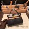 Hermes kelly20 Alligateor crocodile W0 /Vert Bosphore Silver Hardware Full Handmade kellymini-106