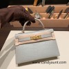 Hermes kelly20 Alligateor crocodile 89/ Black (Noir) Gold Hardware Full Handmade kellymini-107