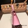 Hermes kelly20 Matte Mini Kelly Alligateor crocodile 80 /Pearl Grey Gold Hardware Full Handmade kellymini-108