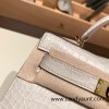 Hermes kelly20 Matte Mini Kelly Alligateor crocodile 89 /Black (Noir) Gold Hardware Full Handmade kellymini-110