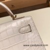 Hermes kelly20 Matte Mini Kelly Alligateor crocodile 89 /Black (Noir) Gold Hardware Full Handmade kellymini-110