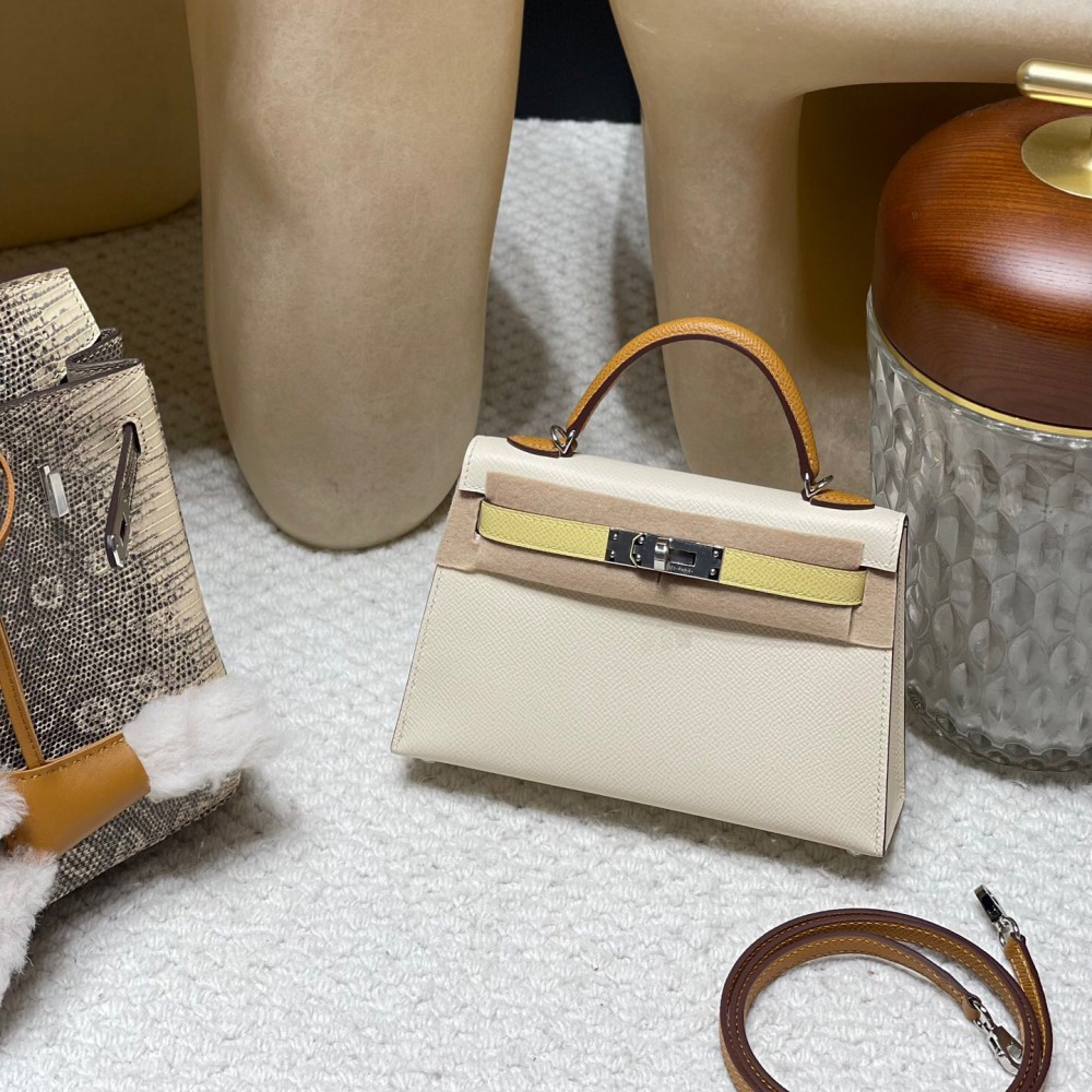 Hermes kelly20 Alligateor crocodile 8L/Beton (Béton) Gold Hardware Full Handmade kellymini-111