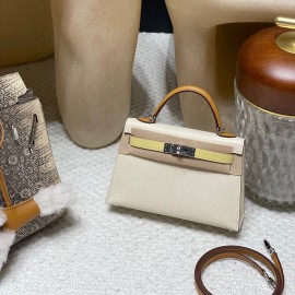Hermes kelly20 Alligateor crocodile 8L/Beton (Béton) Gold Hardware Full Handmade kellymini-111