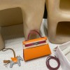  Silver Hardware   93/ Orange & K1/ Rouge Grenat  Epsom   Full Handmade   Kelly mini 