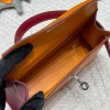  Silver Hardware   93/ Orange & K1/ Rouge Grenat  Epsom   Full Handmade   Kelly mini 