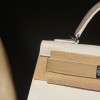 Silver Hardware   01/ White& S2/ Trench  & M8/Gris Asphalt   Epsom  Full Handmade   Kelly mini 