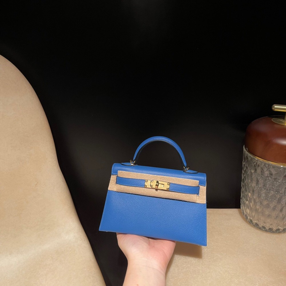 Gold Hardware 7Q/ Mykonos Epsom   Full Handmade   Kelly mini   
