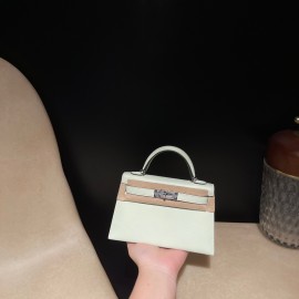 Silver Hardware   0S vertdeau  Epsom   Full Handmade   Kelly mini  