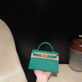 Gold HardwareU4 Vert Vertigo   Epsom   Full Handmade   Kelly mini   