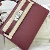 Silver Hardware   55/ Rouge H     Chevre  Full Handmade   Kelly mini   