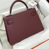 Silver Hardware   55/ Rouge H     Chevre  Full Handmade   Kelly mini   