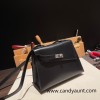 89/Black (Noir)  Silver Hardware Double-Sided Kelly Irregular Design Veau Epson  box 