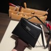 89/Black (Noir)  Silver Hardware Double-Sided Kelly Irregular Design Veau Epson  box 