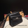 89/Black (Noir)  Silver Hardware Double-Sided Kelly Irregular Design Veau Epson  box 