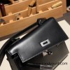 89/Black (Noir)  Silver Hardware Double-Sided Kelly Irregular Design Veau Epson  box 