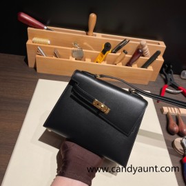 89/Black (Noir)   Gold Hardware  Double-Sided Kelly Irregular Design Veau Epson  box 