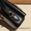 89/Black (Noir)   Gold Hardware  Double-Sided Kelly Irregular Design Veau Epson  box 