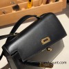 89/Black (Noir)   Gold Hardware  Double-Sided Kelly Irregular Design Veau Epson  box 