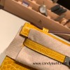  9D /Jaune Ambre Silver Hardware  kelly pochette  Alligateor