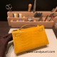 Hermes Kelly pochette Alligateor 9D /Jaune Ambre Silver Hardware Pochette--002 Hermes Kelly pochette Alligateor 9D /Jaune Ambre Silver Hardware Pochette--002