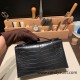 Hermes Kelly pochette Matte Alligateor 89 /Black (Noir) Silver Hardware Pochette--003 Hermes Kelly pochette Matte Alligateor 89 /Black (Noir) Silver Hardware Pochette--003