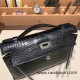 Hermes Kelly pochette Matte Alligateor 89 /Black (Noir) Silver Hardware Pochette--003 Hermes Kelly pochette Matte Alligateor 89 /Black (Noir) Silver Hardware Pochette--003