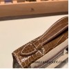  17 / Ficelle Silver Hardware  kelly pochette  Crocodile 