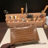  17 / Ficelle Silver Hardware  kelly pochette  Crocodile 